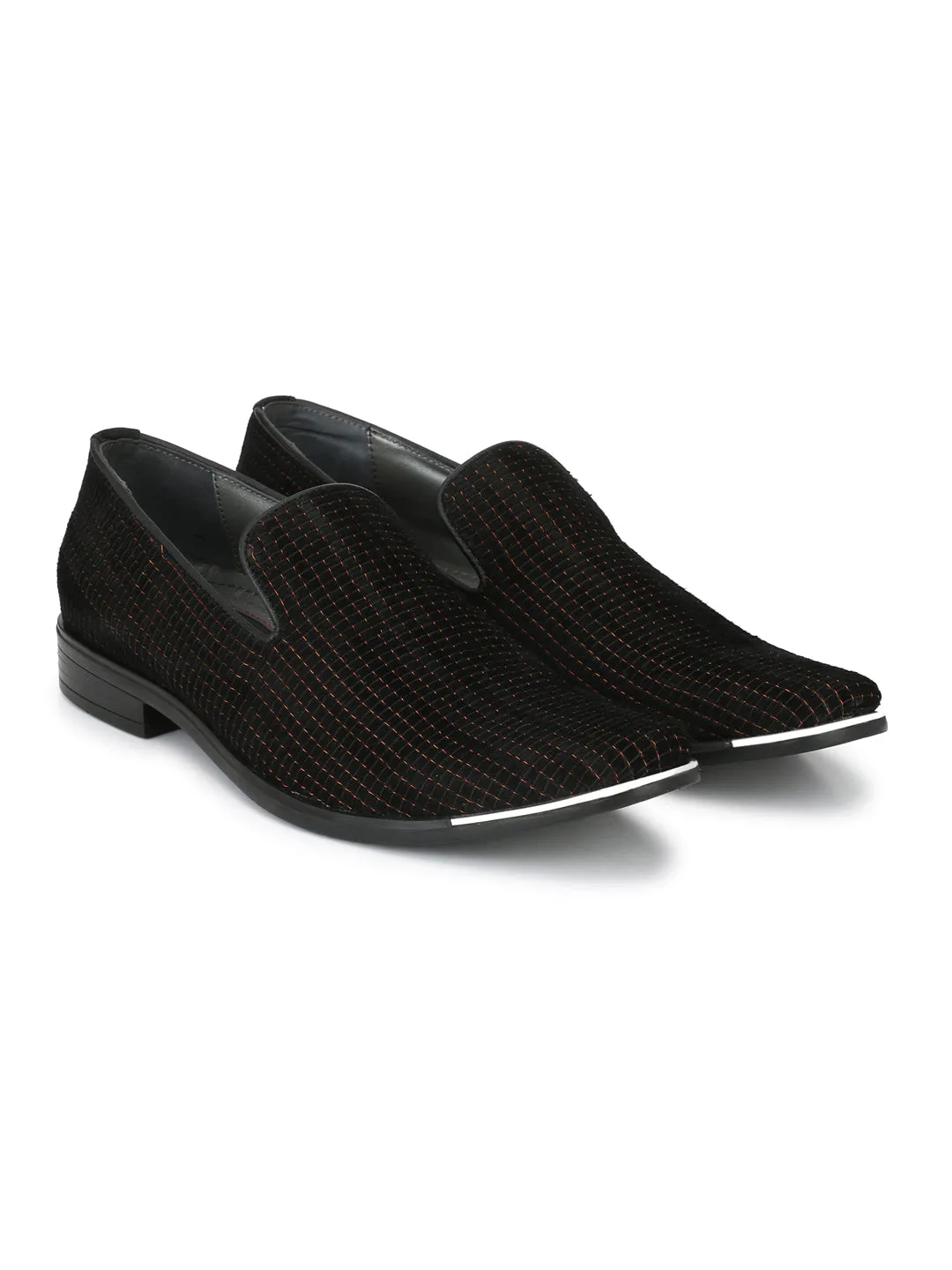 Hitz Black Metalic Slip-on Luxure Shoes