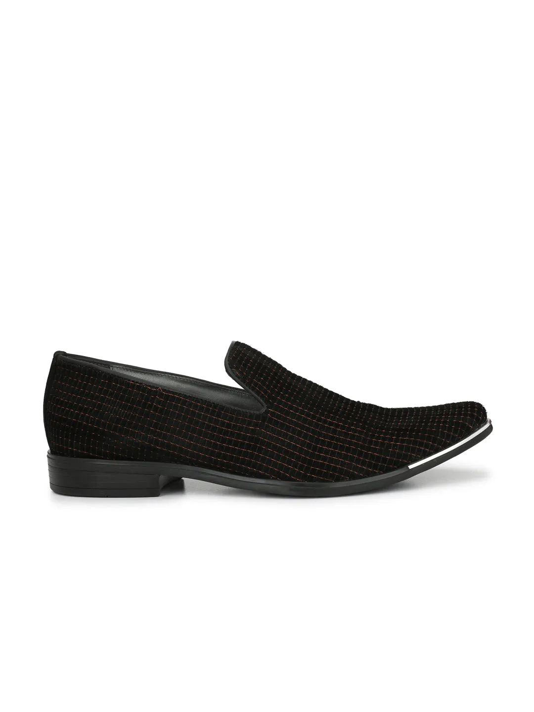 Hitz Black Metalic Slip-on Luxure Shoes
