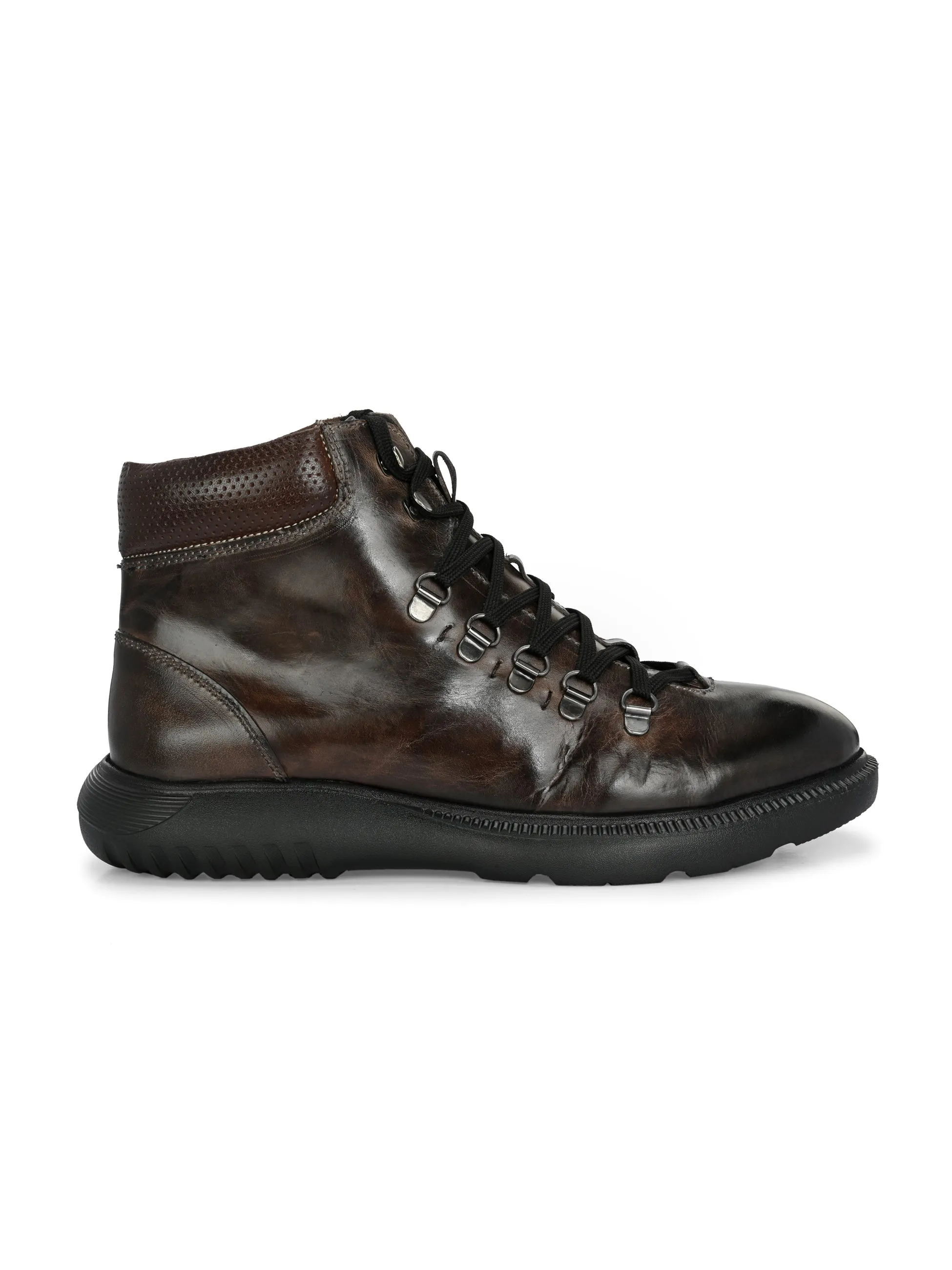 Hitz Men's Coco Leather Casual Lace Up Boots