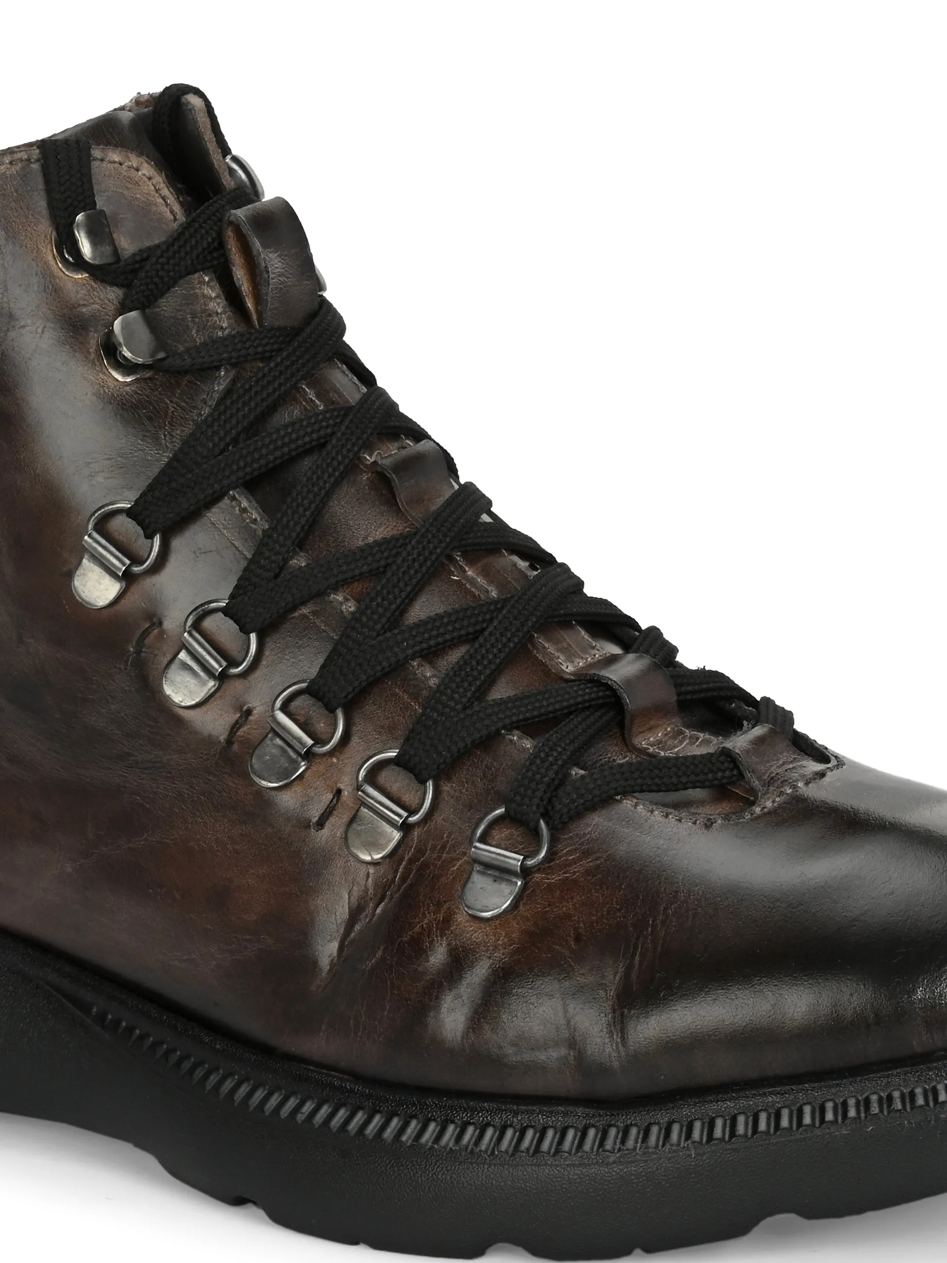 Hitz Men's Coco Leather Casual Lace Up Boots
