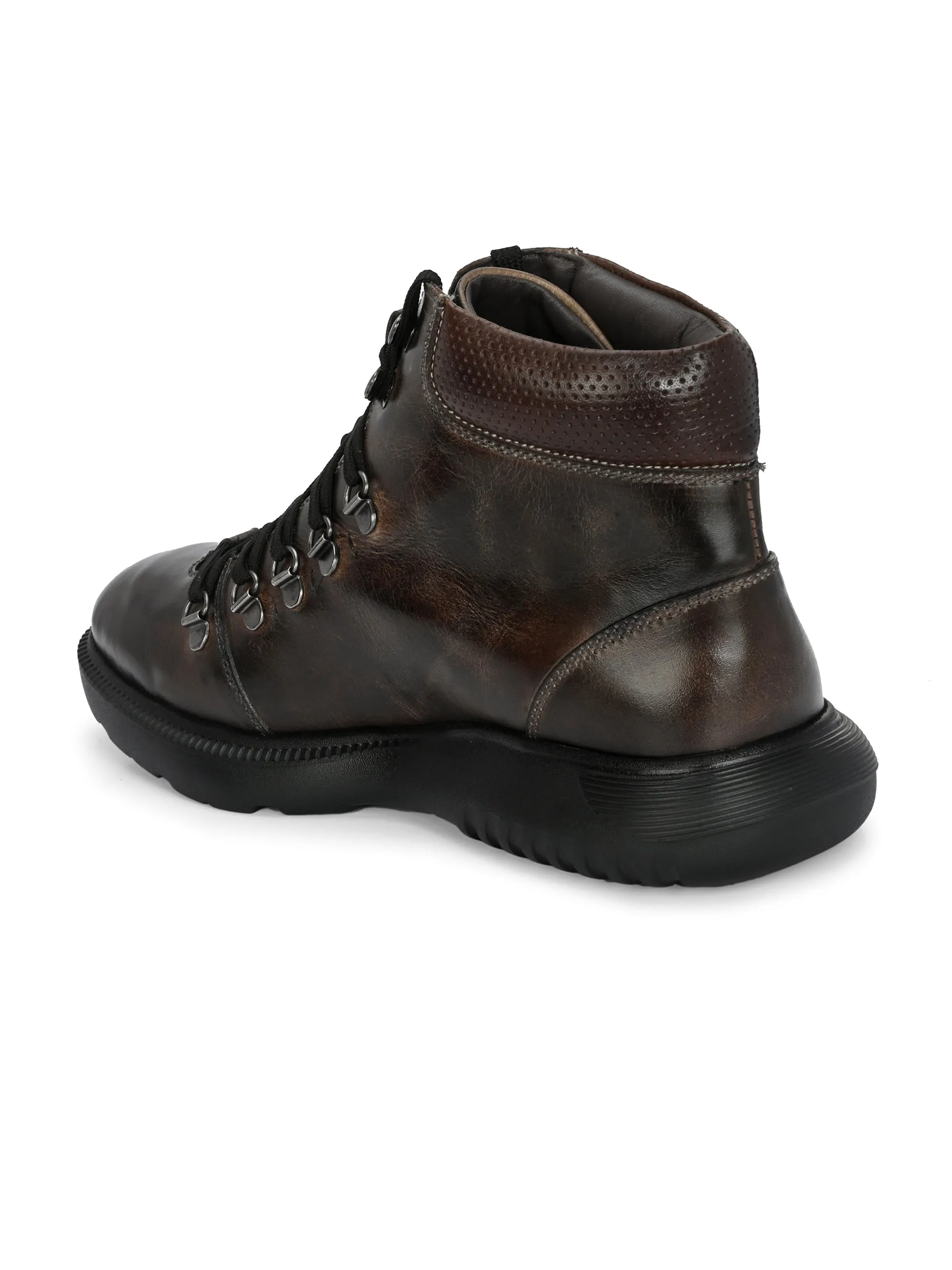 Hitz Men's Coco Leather Casual Lace Up Boots