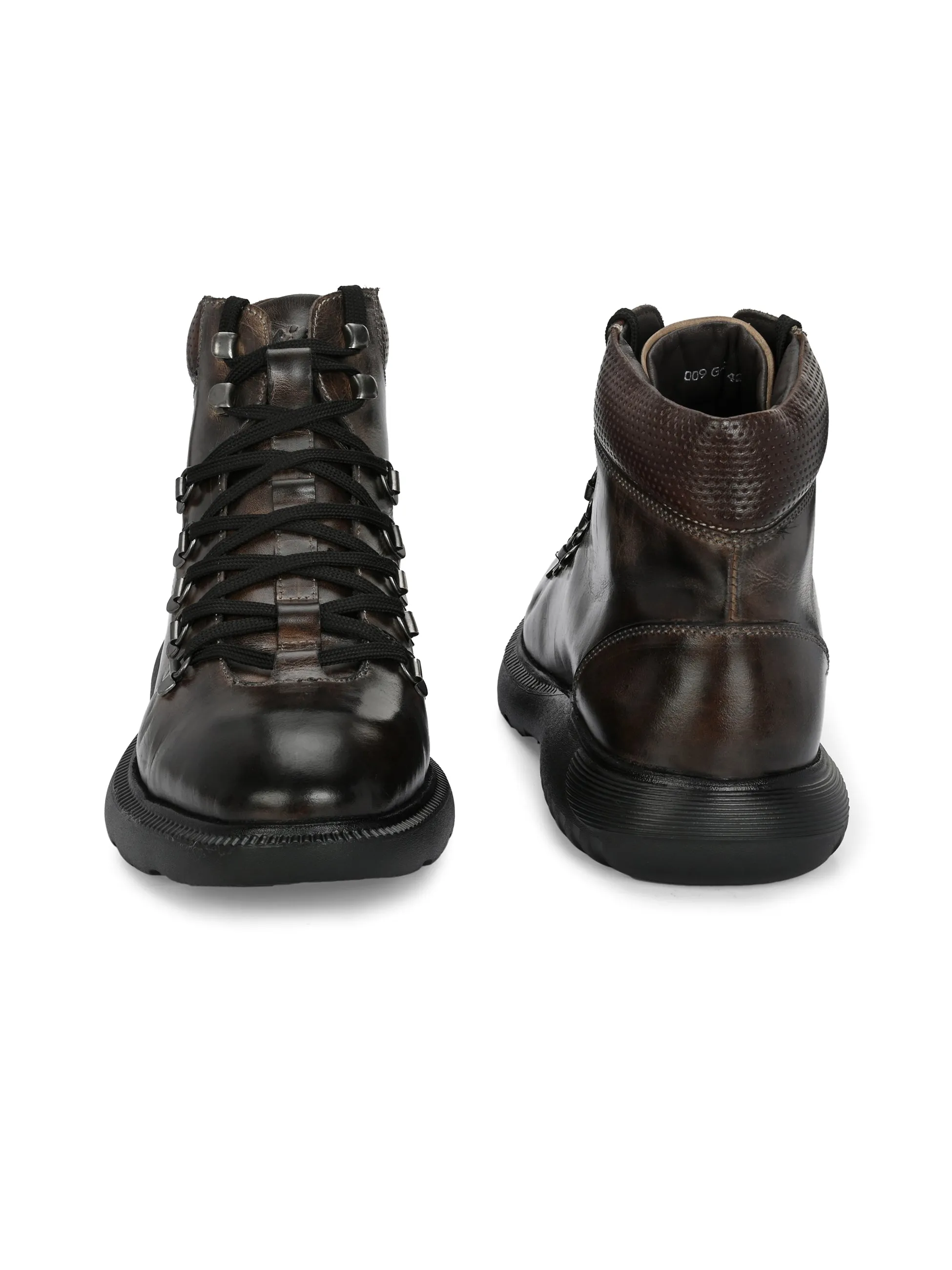 Hitz Men's Coco Leather Casual Lace Up Boots