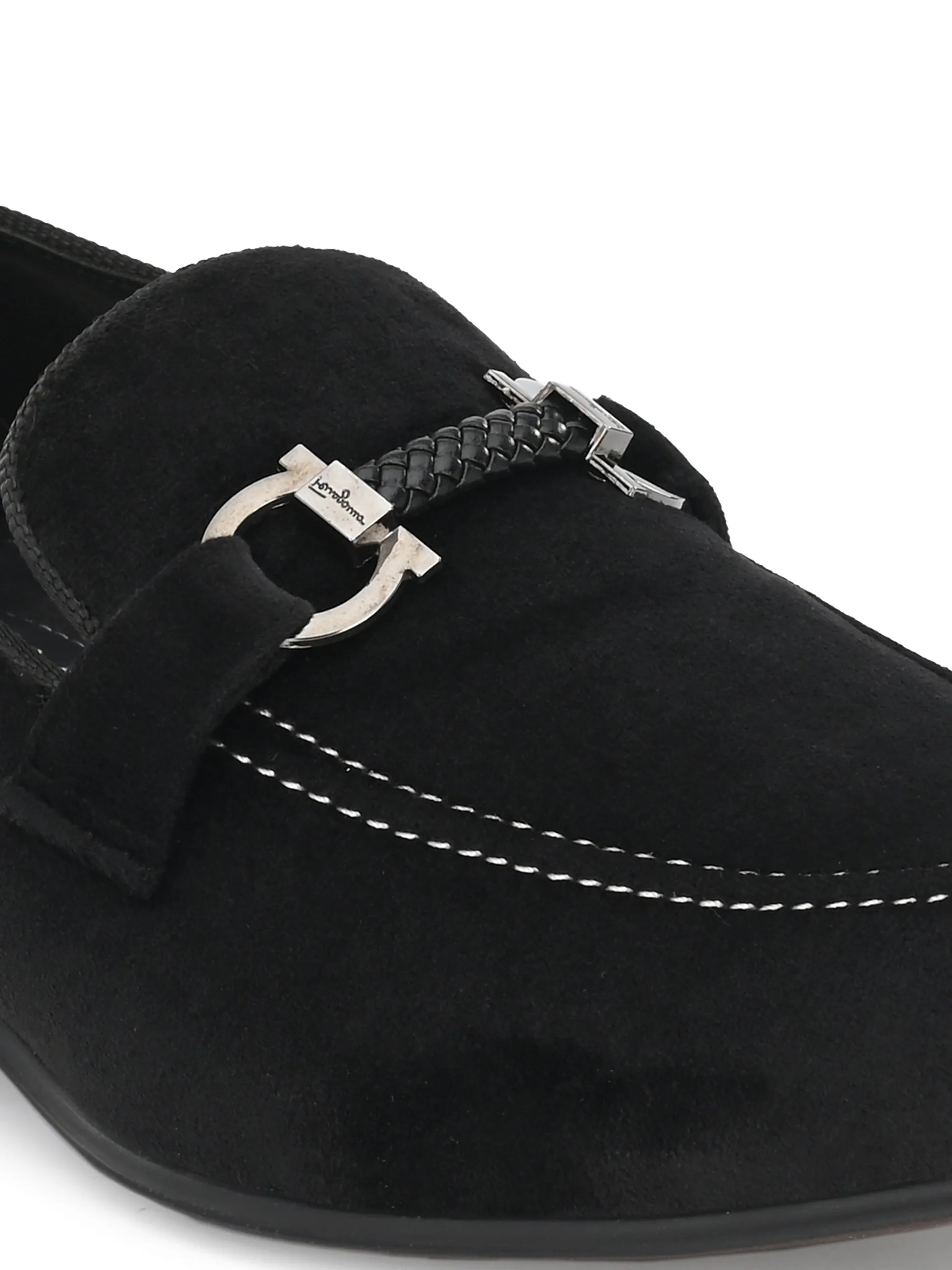 Hitz Men's Leather Slip On Ethnic Shoes
