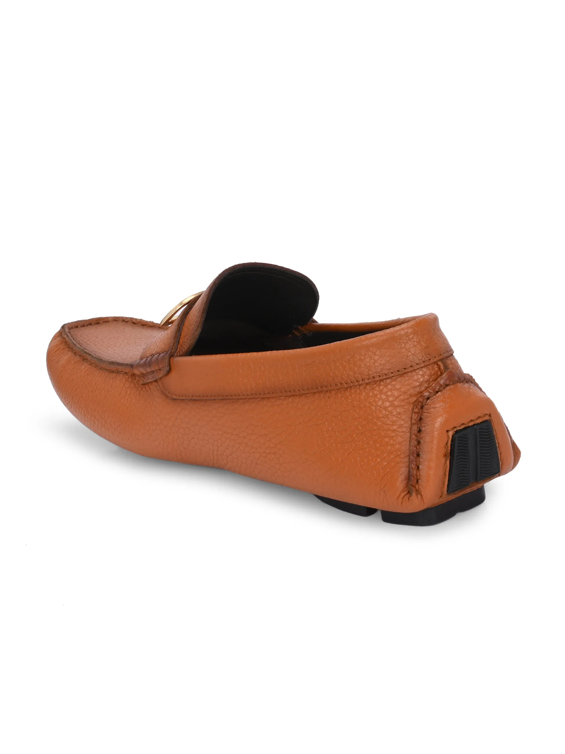 Hitz Men's Tan Leather Casual Loafers