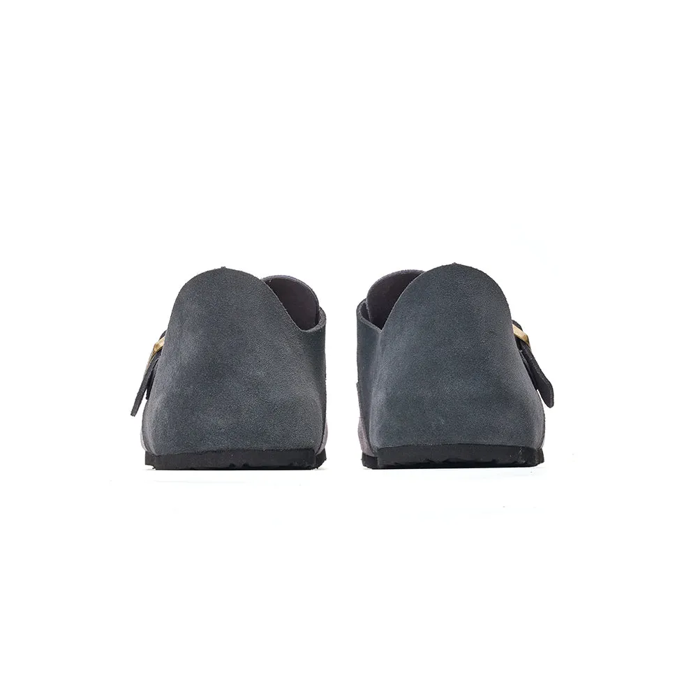 JOY&MARIO Women’s and Men's Slip-On Cow Suede Couple Birken Shoes in Grey-77193W/M