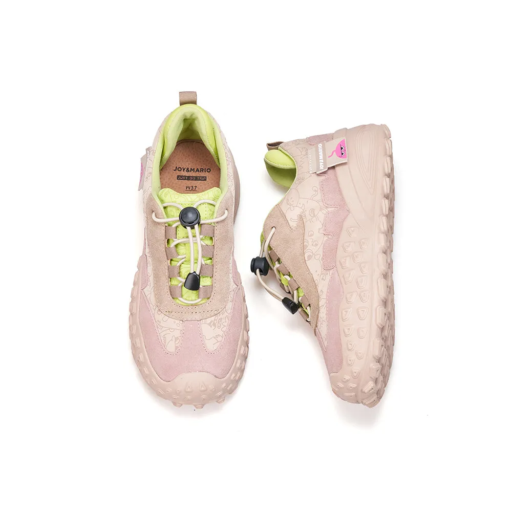 JOY&MARIO Women’s Cow suede  and Fabric Loafers in Apricot-65913W