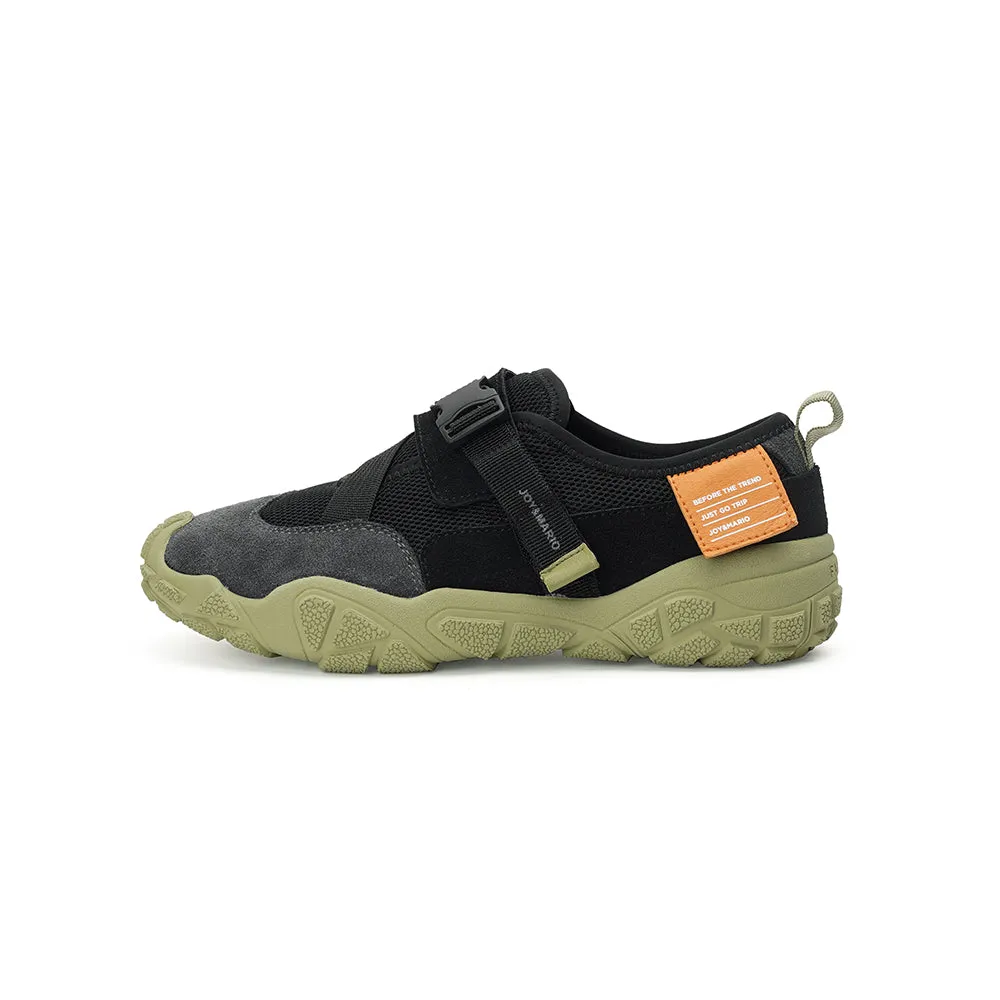 JOY&MARIO Women’s Cow Suede and Mesh Loafers in Black-65525W