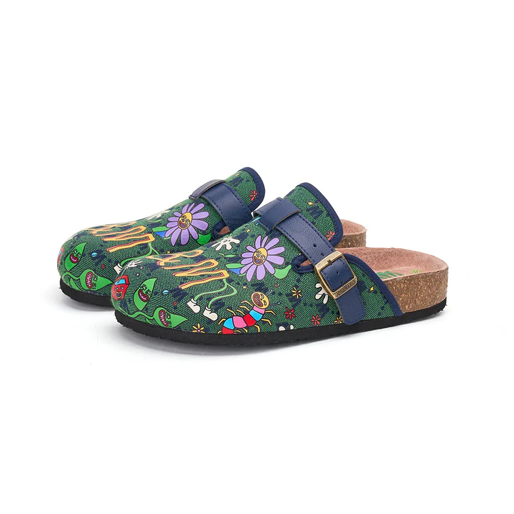 JOY&MARIO Women’s Slip-On Fabric Birken Shoes in Green-77221W