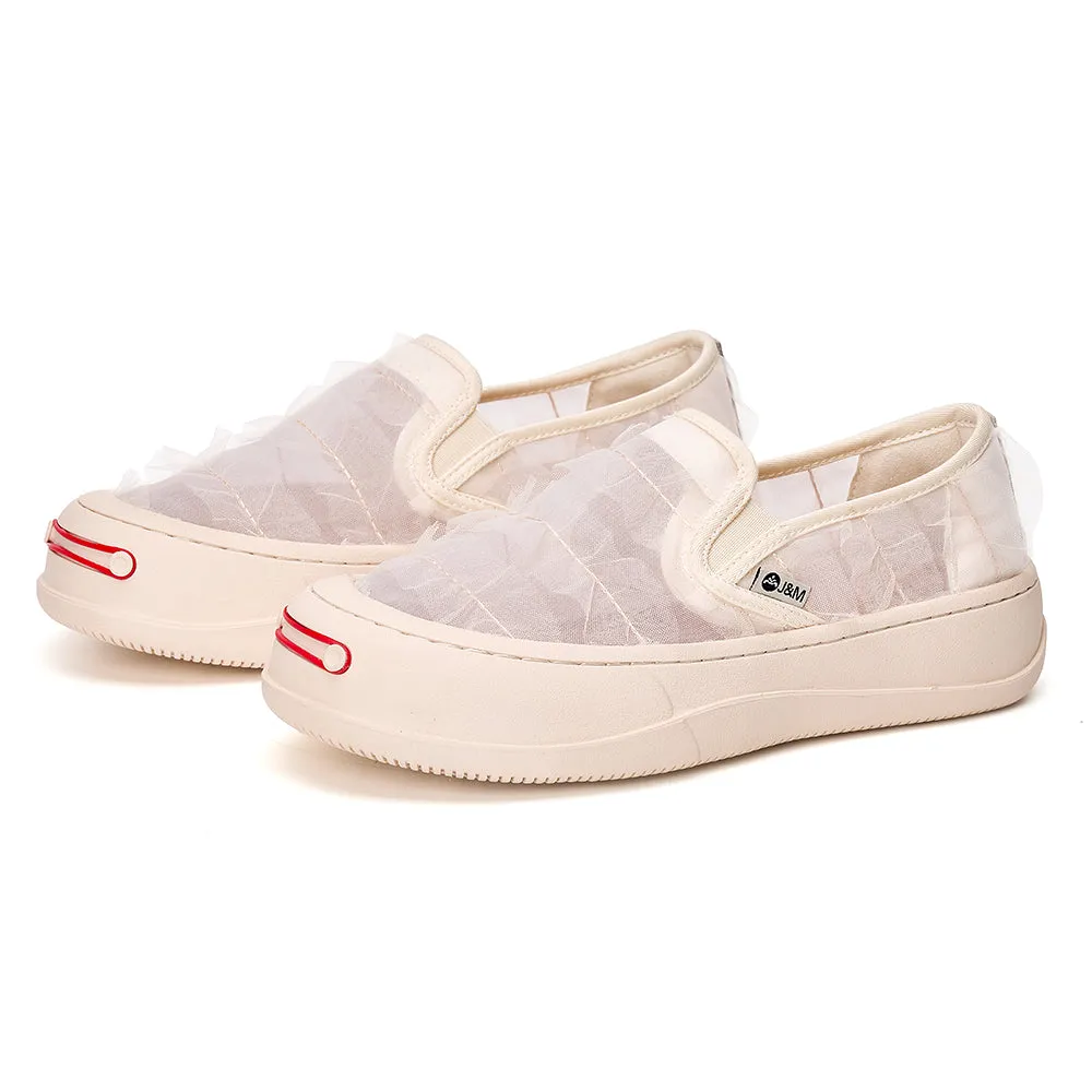 JOY&MARIO Women’s Slip-On Lace Platform in Blue-87685W