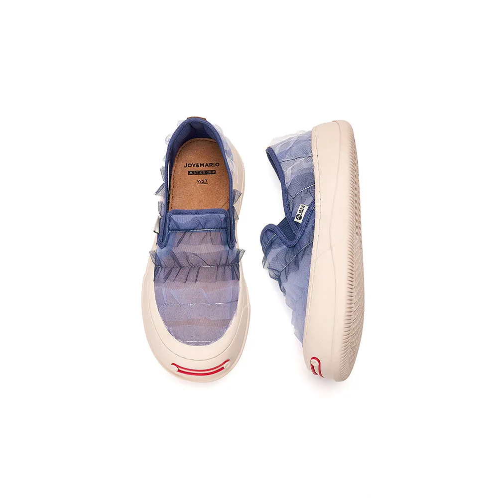 JOY&MARIO Women’s Slip-On Lace Platform in Blue-87685W