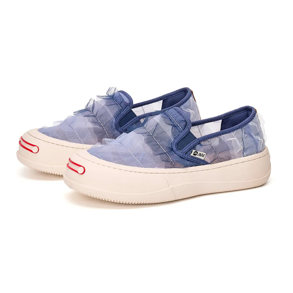 JOY&MARIO Women’s Slip-On Lace Platform in Blue-87685W