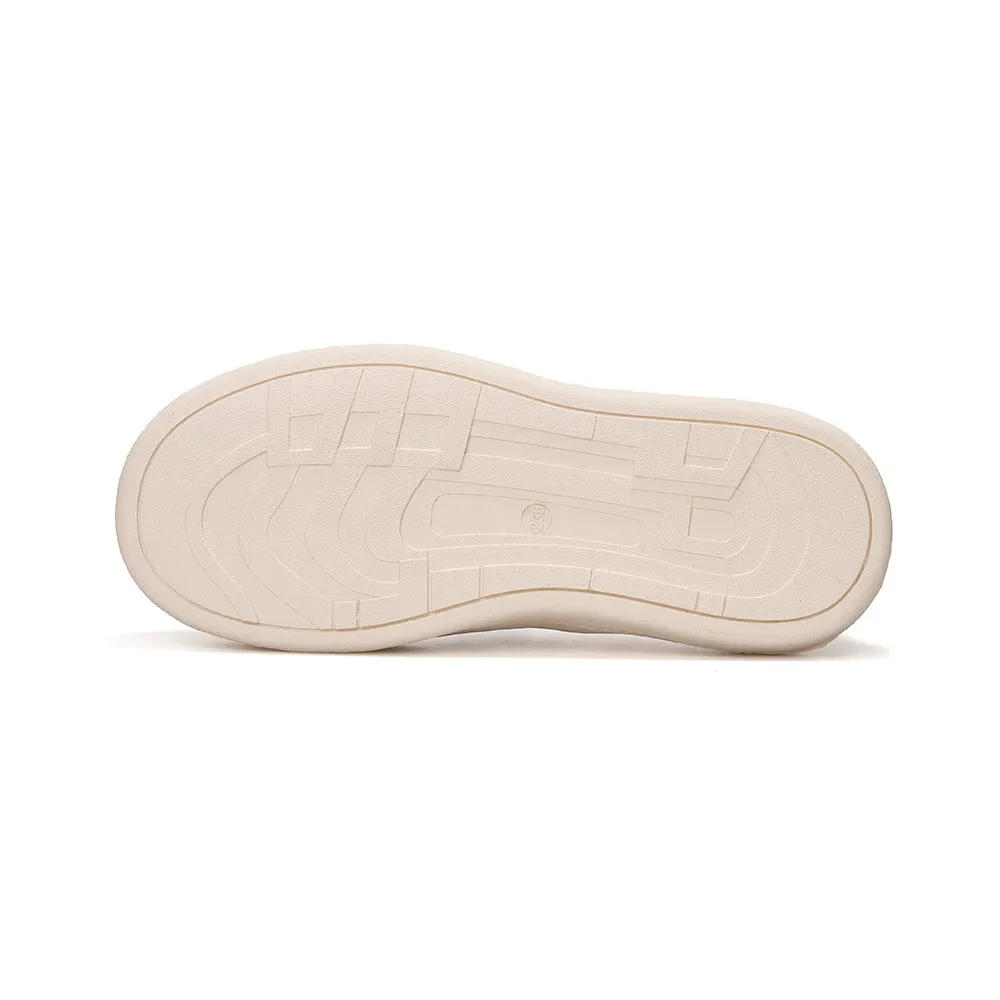 JOY&MARIO Women’s Slip-On Seqins Mesh Platform in White-87912W