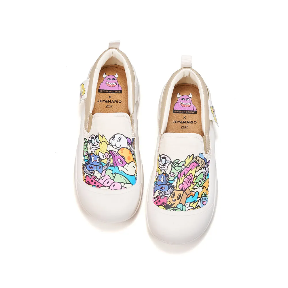 JOY&MARIO Women’s Slip-on Twill Loafers in Grey-65899W