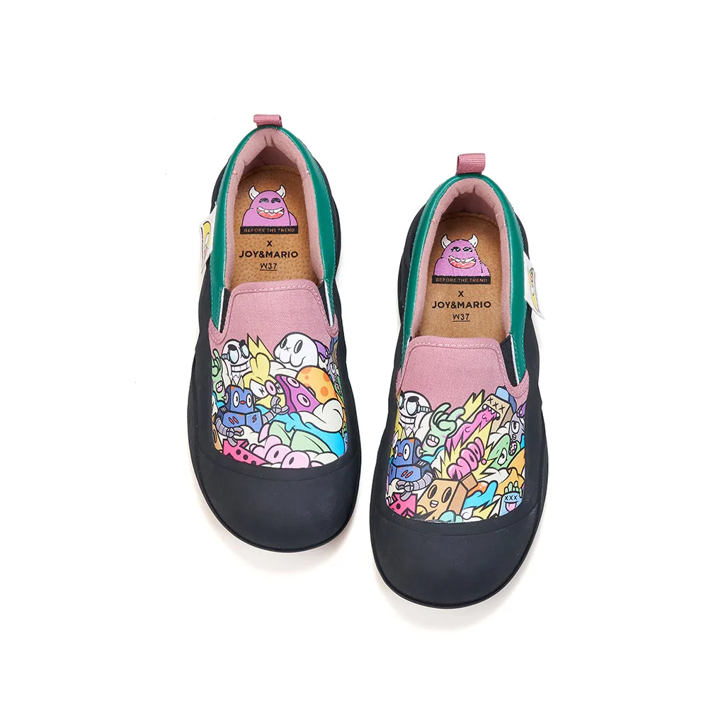 JOY&MARIO Women’s Slip-on Twill Loafers in Grey-65899W