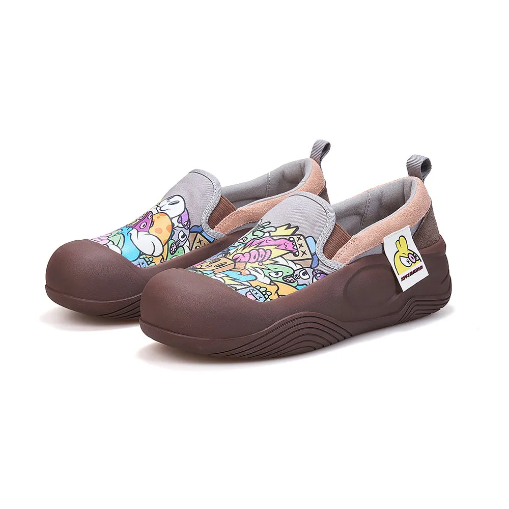 JOY&MARIO Women’s Slip-on Twill Loafers in Grey-65899W