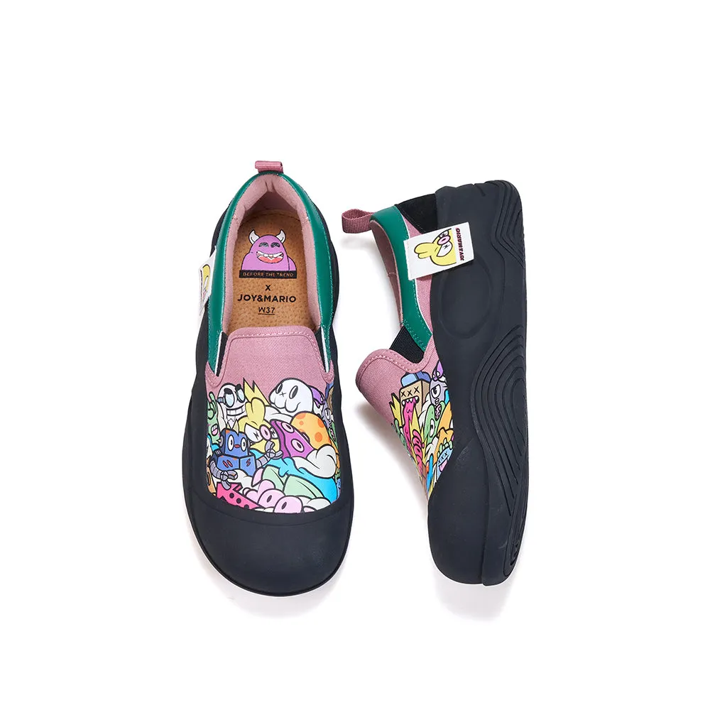 JOY&MARIO Women’s Slip-on Twill Loafers in Grey-65899W