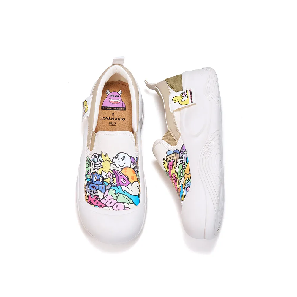 JOY&MARIO Women’s Slip-on Twill Loafers in Grey-65899W