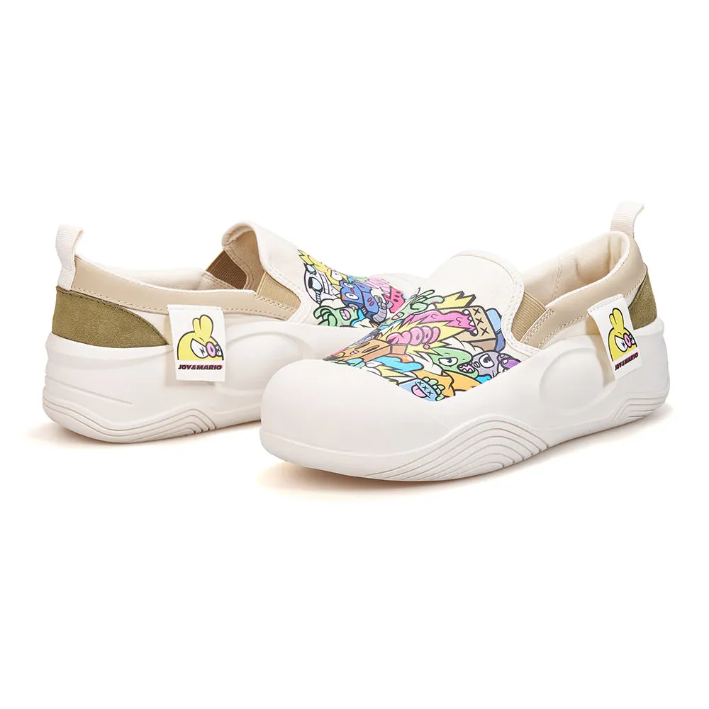 JOY&MARIO Women’s Slip-on Twill Loafers in Khaki-65899W