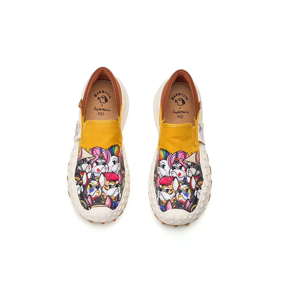 JOY&MARIO Women’s Slip-on Twill Loafers in Purple-65792W
