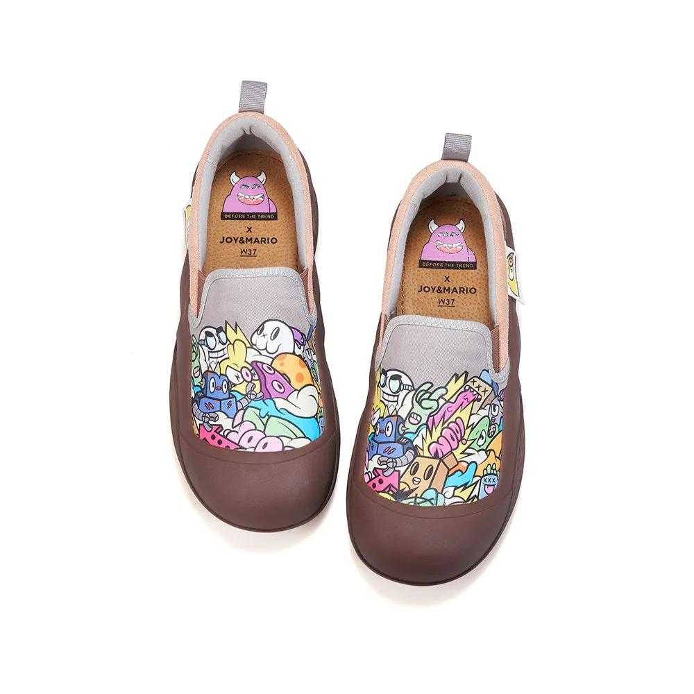 JOY&MARIO Women’s Slip-on Twill Loafers in Purple-65899W