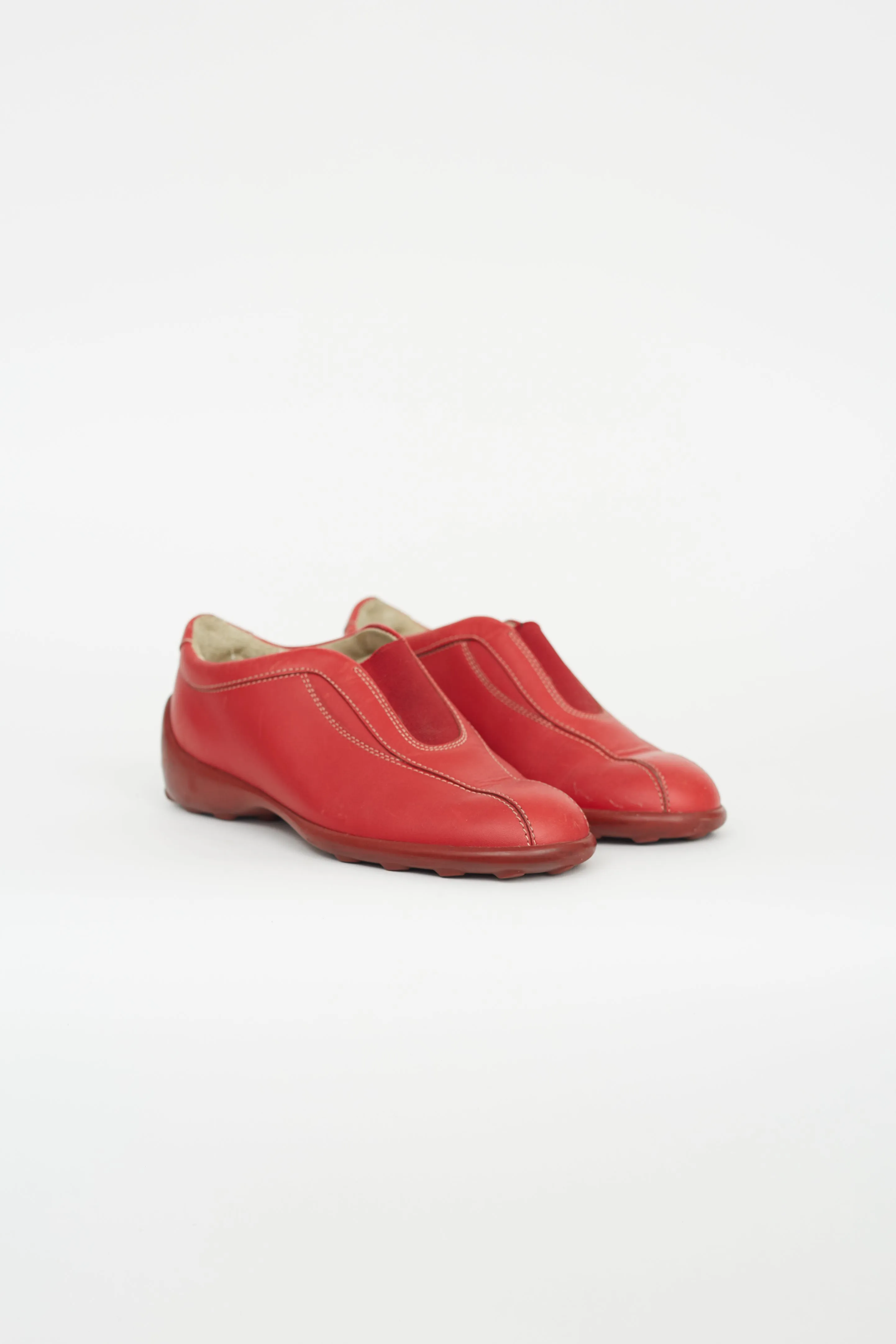 Kids Red Leather Loafer