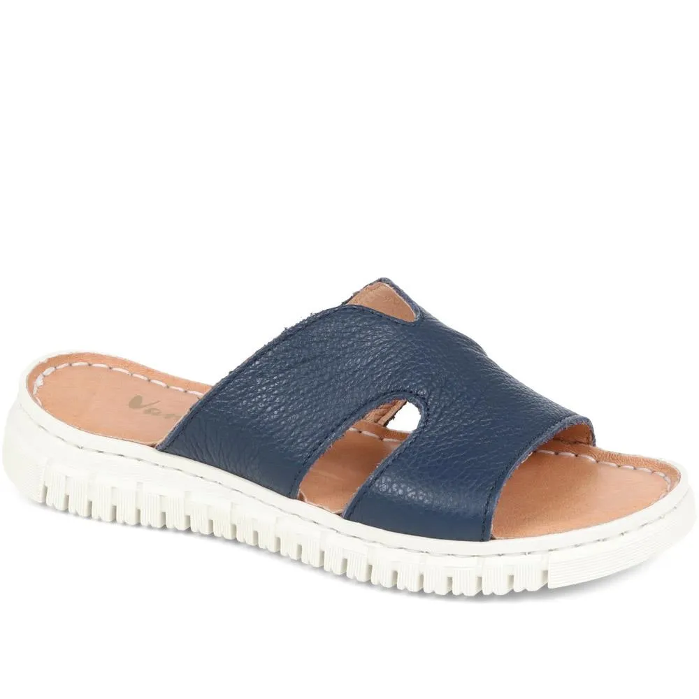 Leather Platform Sliders - VAN37508 / 323 785