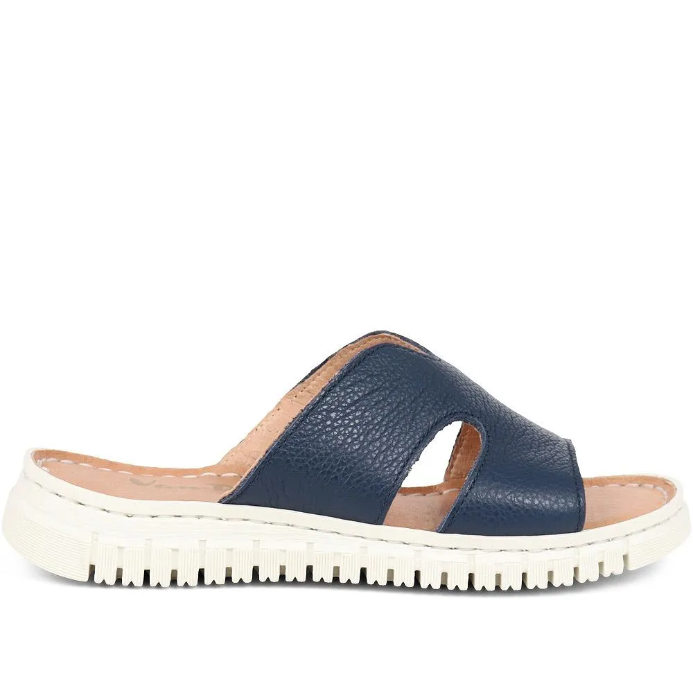 Leather Platform Sliders - VAN37508 / 323 785