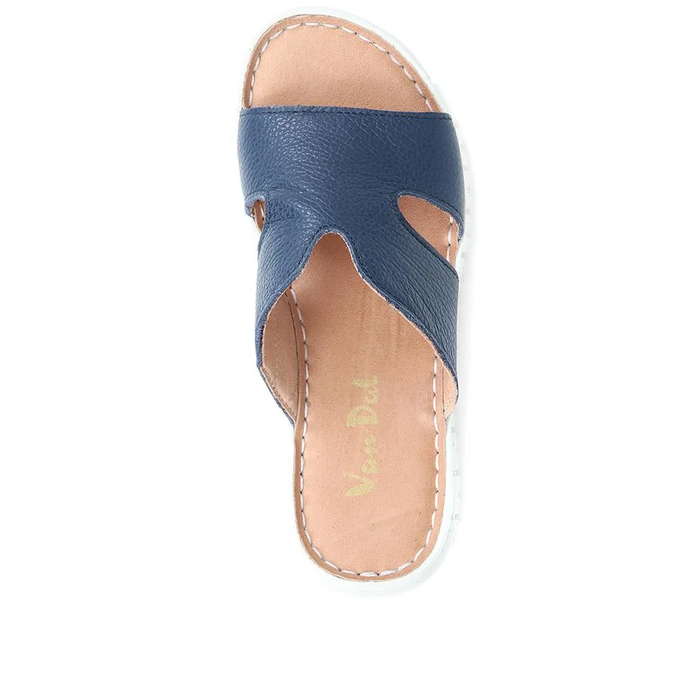 Leather Platform Sliders - VAN37508 / 323 785