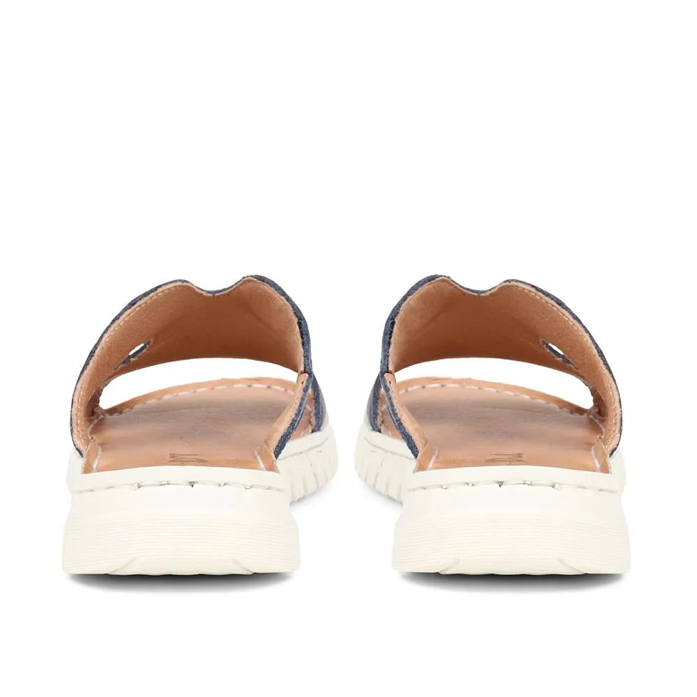 Leather Platform Sliders - VAN37508 / 323 785