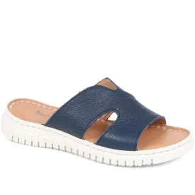 Leather Platform Sliders - VAN37508 / 323 785