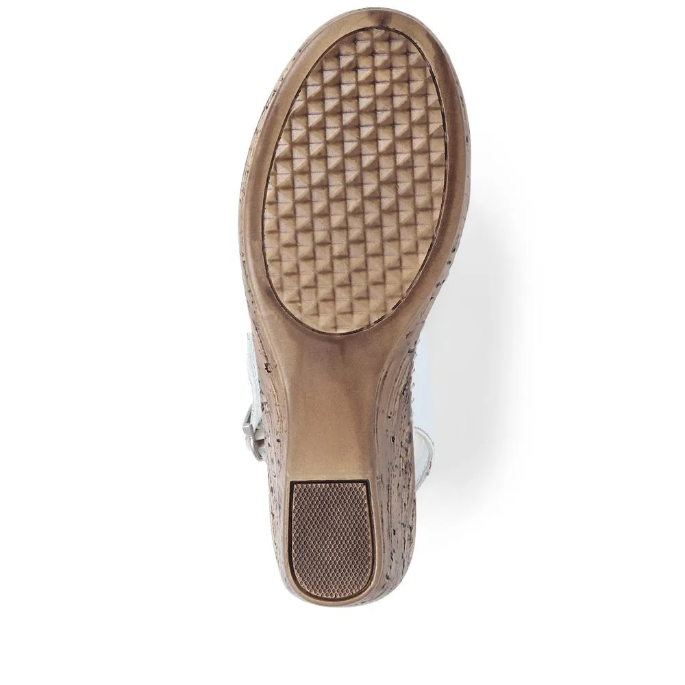 Leather Slingback Low Wedges  - HAK39017 / 325 516