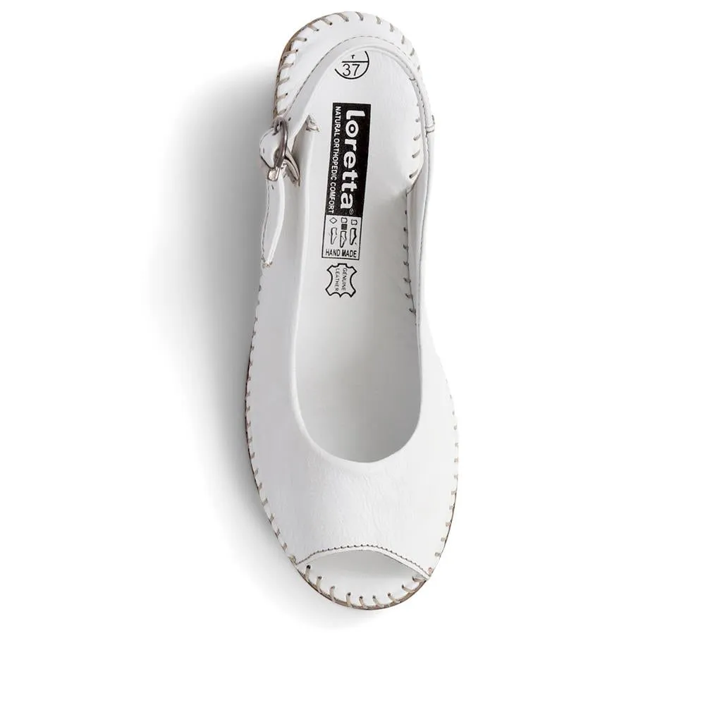 Leather Slingback Low Wedges  - HAK39017 / 325 516