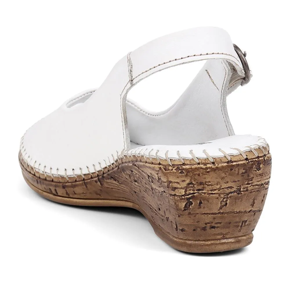 Leather Slingback Low Wedges  - HAK39017 / 325 516