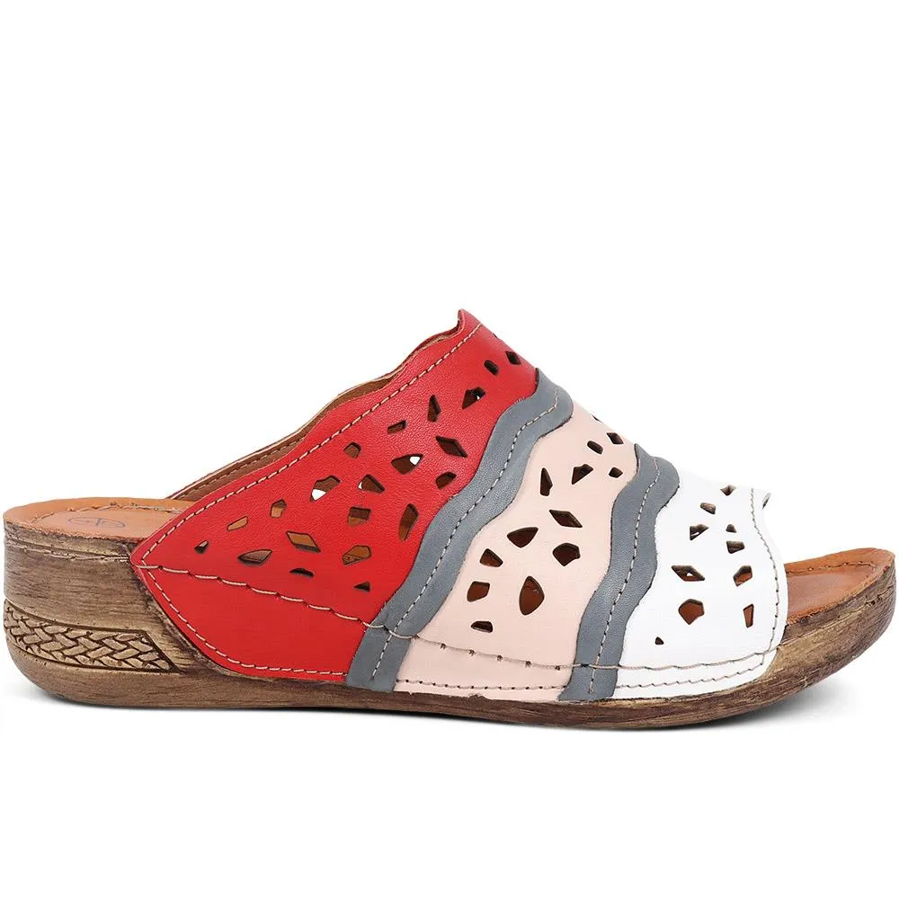 Leather Wedge Mules  - HAK39009 / 325 611