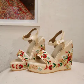 Love Wedge I Hand Embroidered Wedges I Tiesta