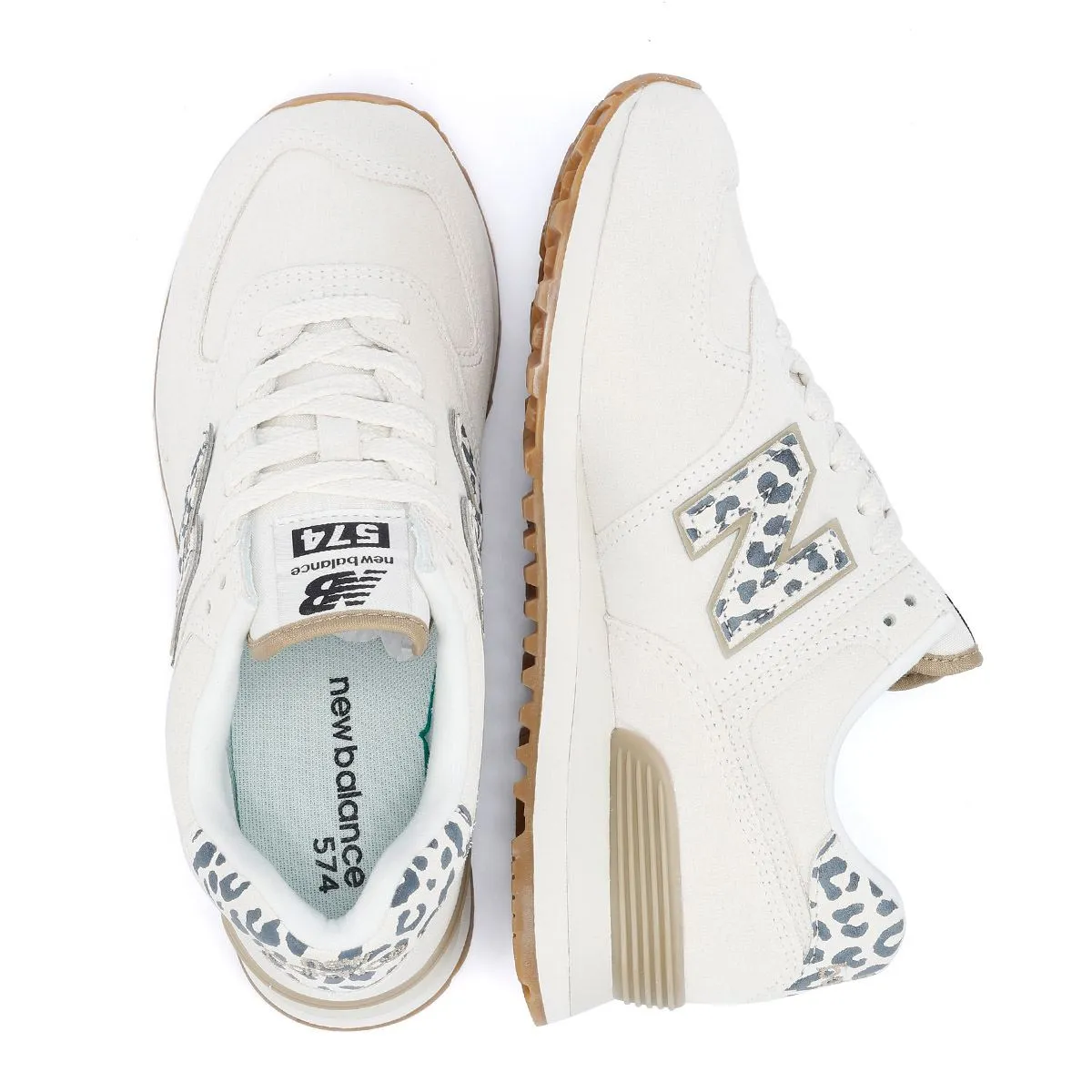 New Balance 574 Women's Seasalt/Leopard Trainers