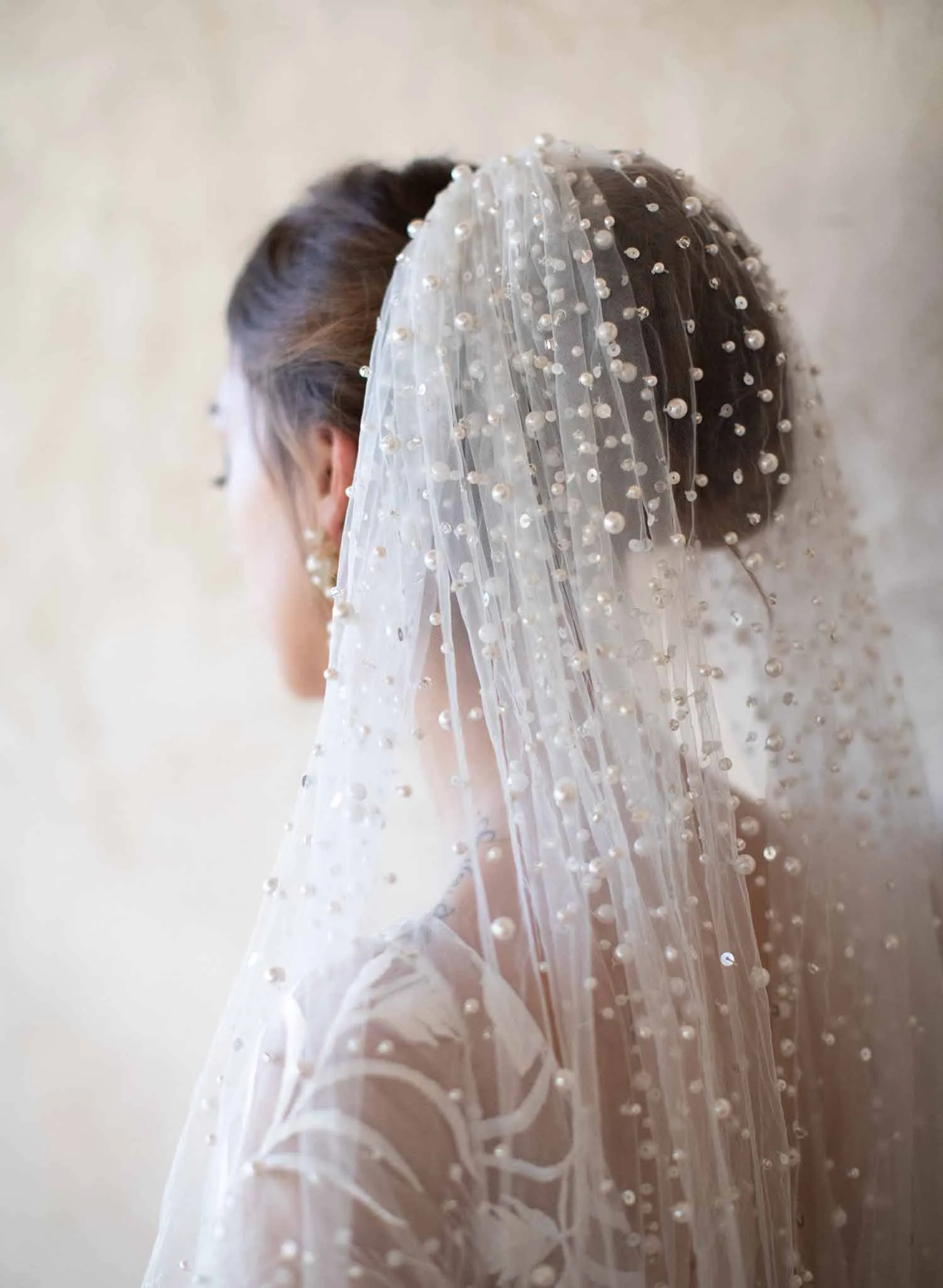 Pearl showers bridal train veil - Style #2065