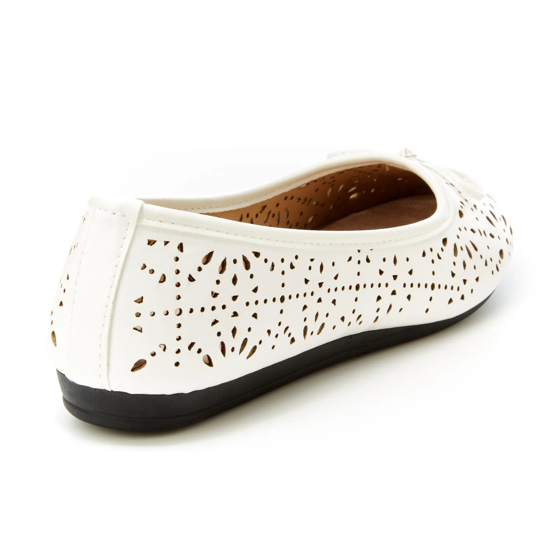 Round Toe Bow Tie Ballet Flats (Amber)