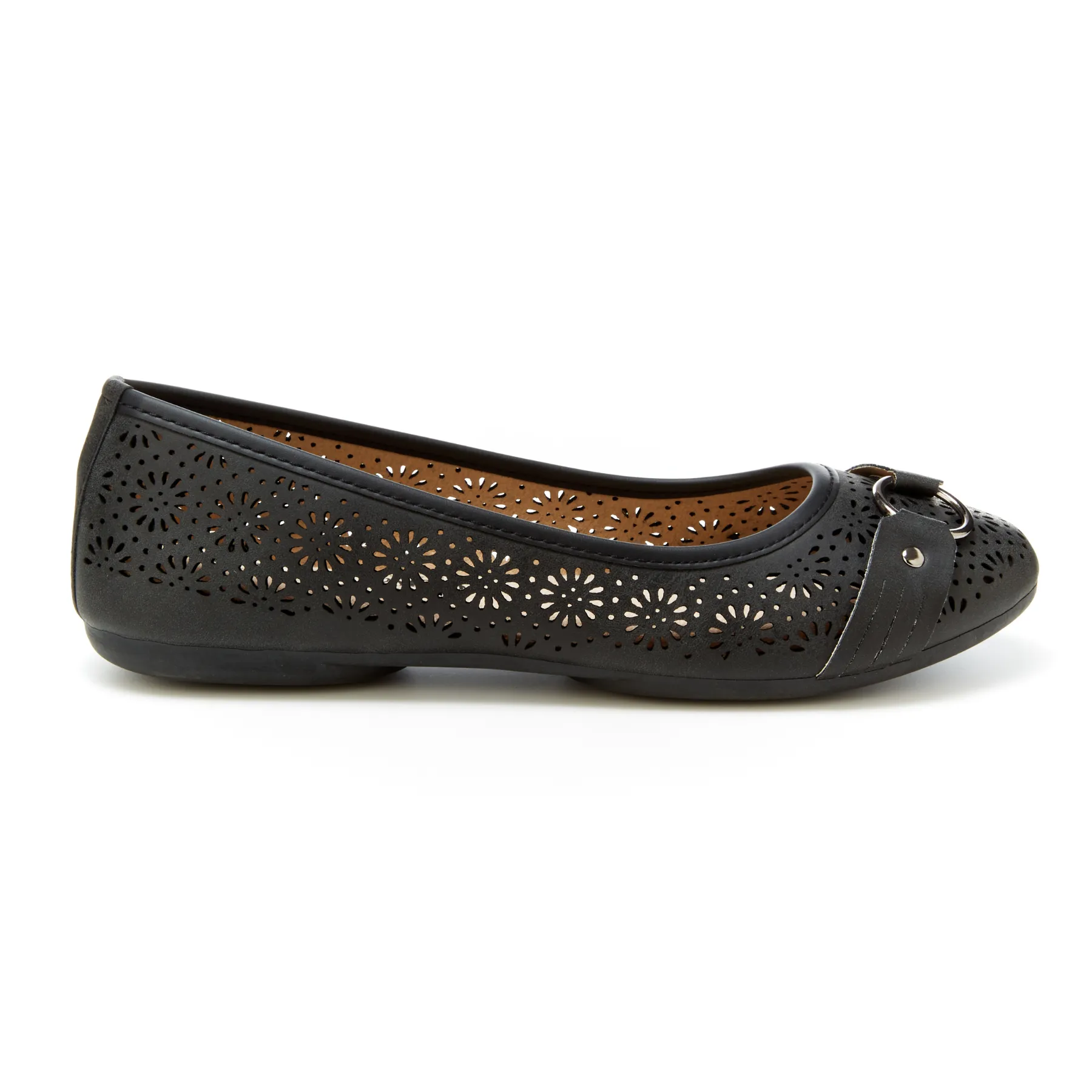 Round Toe Cut Out O-Ring Band Flats (Giovana)