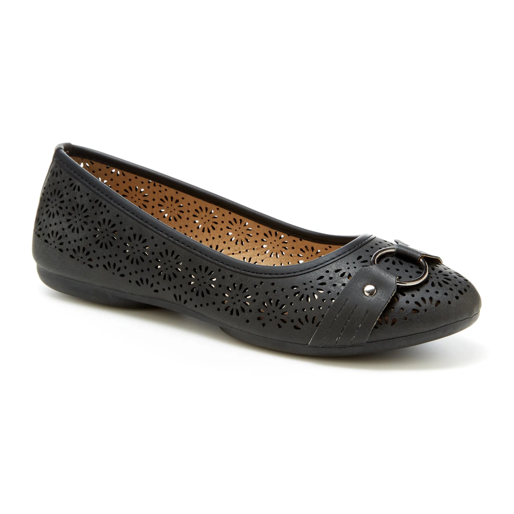Round Toe Cut Out O-Ring Band Flats (Giovana)