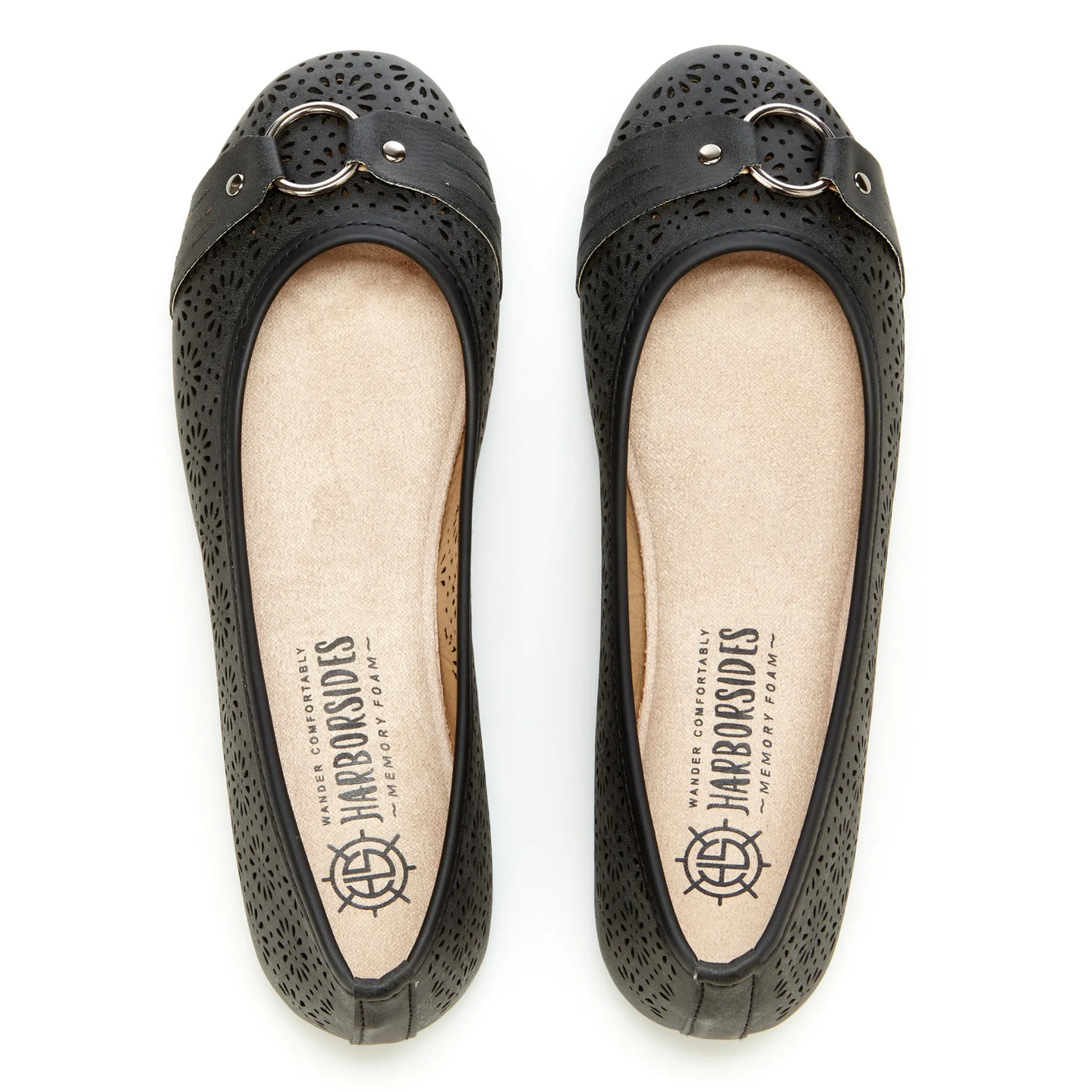 Round Toe Cut Out O-Ring Band Flats (Giovana)