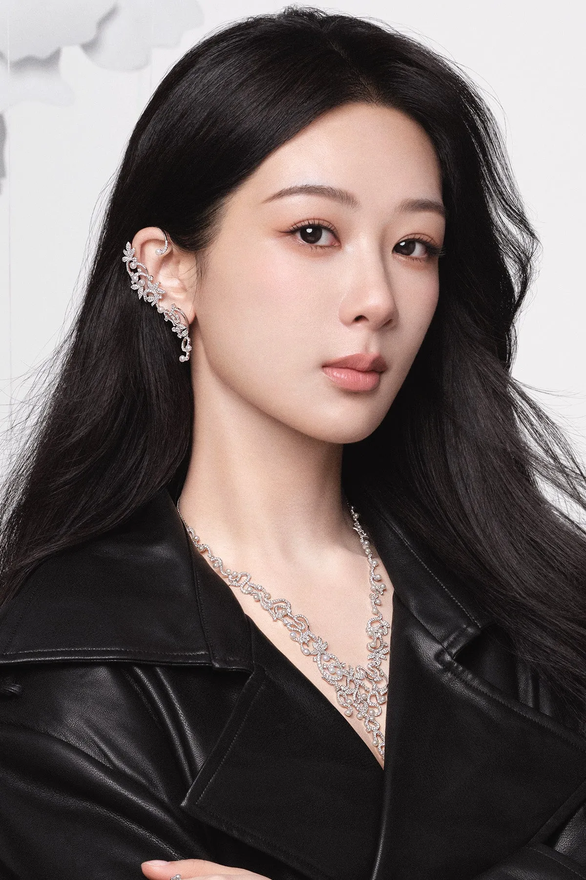Single Flower Ear Cuff with Pearls