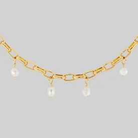 SOVEREIGN. Ornate Link Pearl Collar - Gold