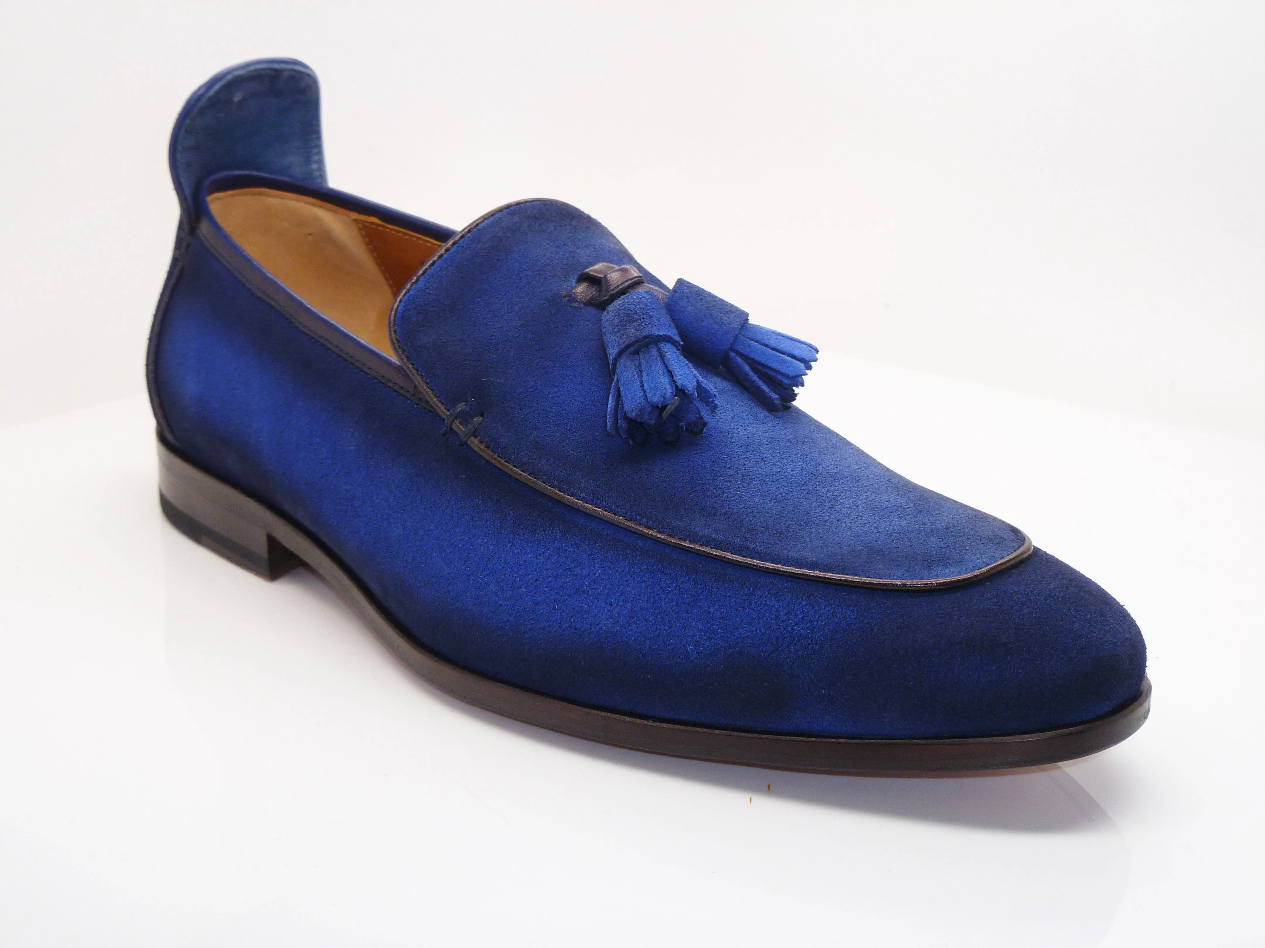 Suede Slip-On Tasseled Loafer Blue