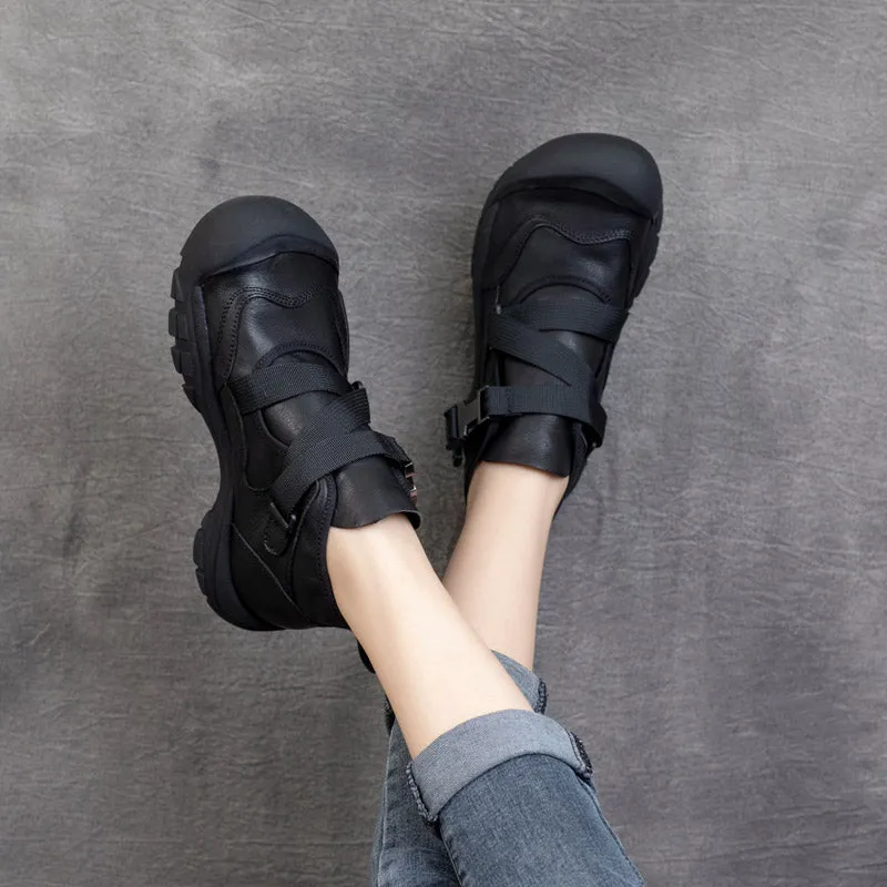 Women Autumn Retro Buckle Casual Ankle Boots