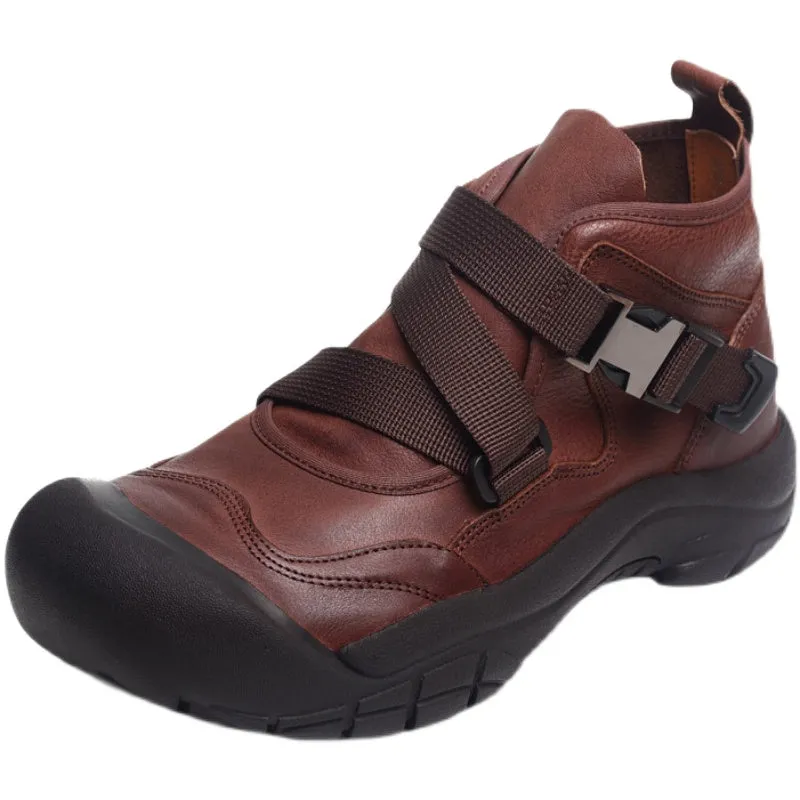 Women Autumn Retro Buckle Casual Ankle Boots