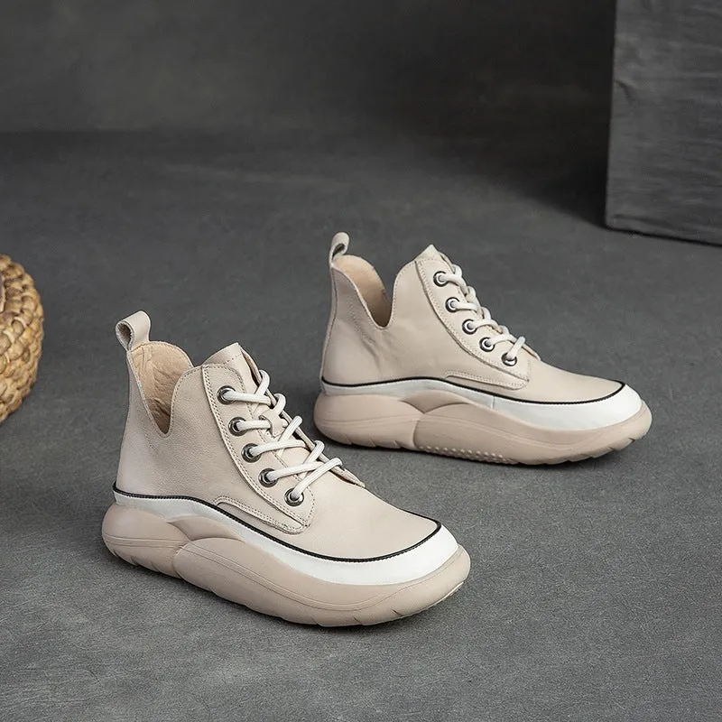 Women Fashion Casual Leather Ankle Boots