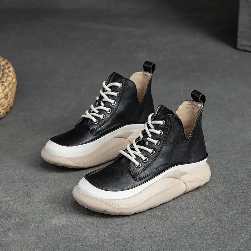 Women Fashion Casual Leather Ankle Boots