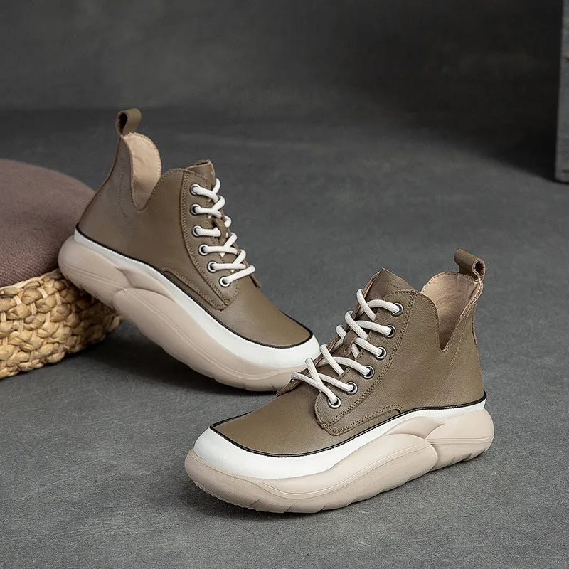 Women Fashion Casual Leather Ankle Boots