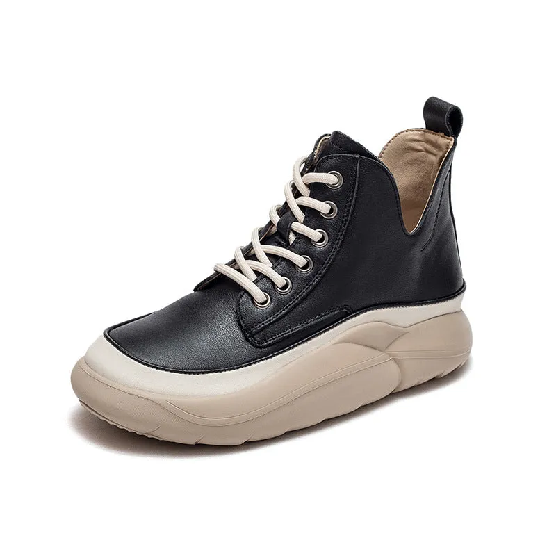 Women Fashion Casual Leather Ankle Boots